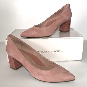 Taryn Rose Marigold Suede Pumps with Heel Detail